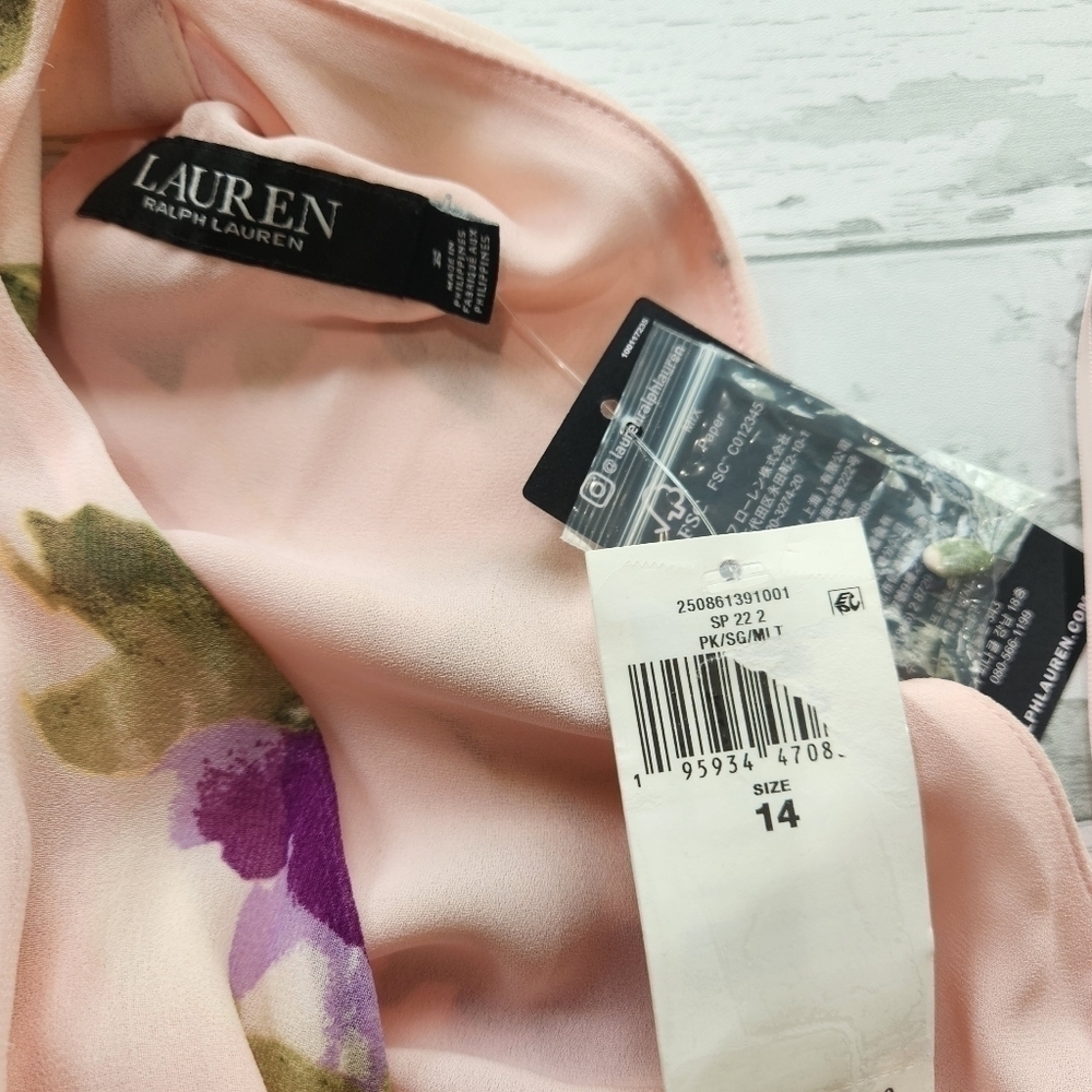 Ralph Lauren Floral Pink Halter Top Mini Dress Sizes 10 And 12 NWT - Picture 16 of 17
